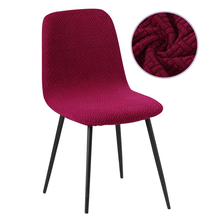 Housse de chaise petit dossier jacquard bordeaux