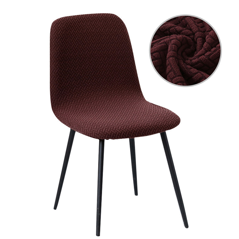 Housse de chaise petit dossier jacquard marron