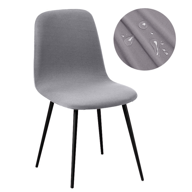 Housse de chaise petit dossier imperméable gris clair