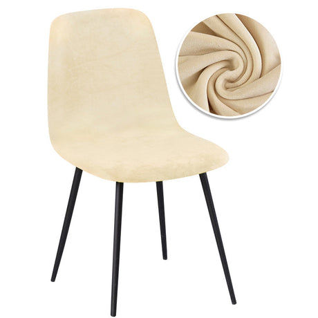 Housse de chaise scandinave petit dossier velours beige