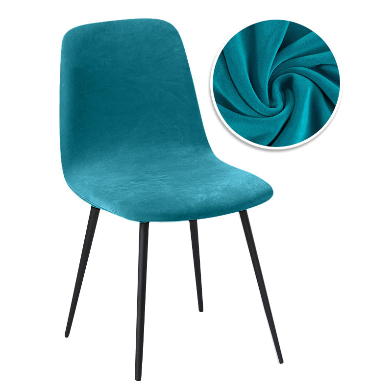 Housse de chaise scandinave petit dossier velours turquoise