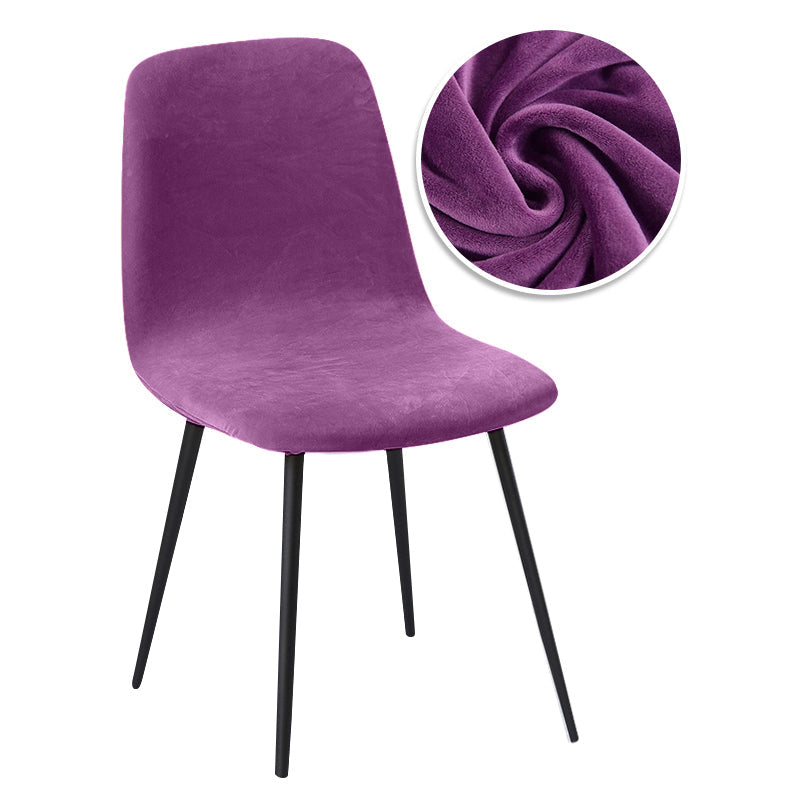 Housse de chaise scandinave petit dossier velours violet