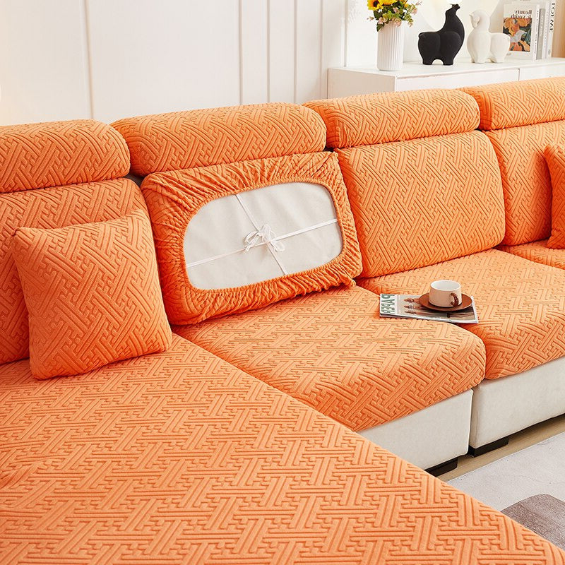 housse pour coussin de canapé extensibles orange