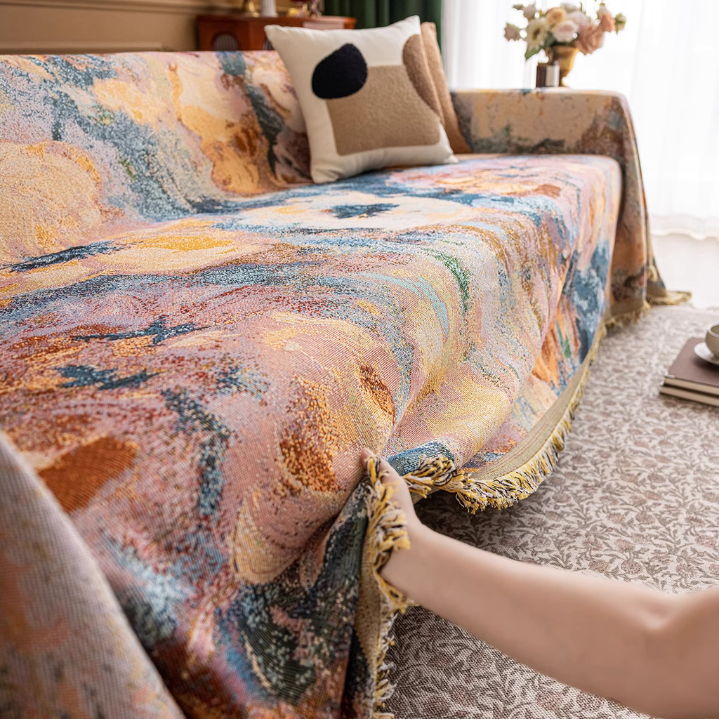 housse canapé luxe vintage motif peinture floral Casaharmony