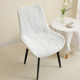 housse de chaise scandinave assise et dossier incurvé hibiscus ivoire