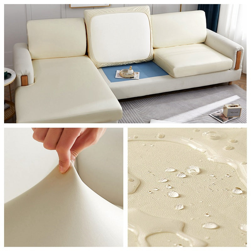housse de coussin de canapé imperméable simili-cuir blanc