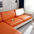 housse de coussin de canapé imperméable simili-cuir orange