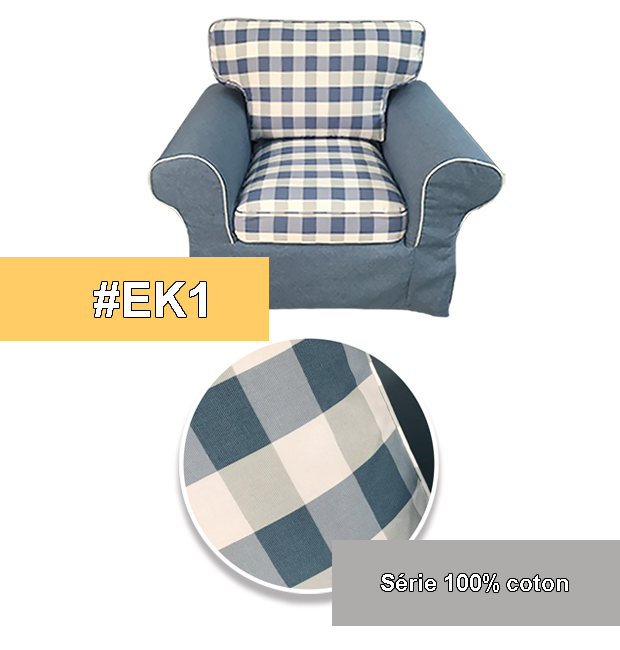 Housse fauteuil IKEA EKTORP haut de gamme 100% coton