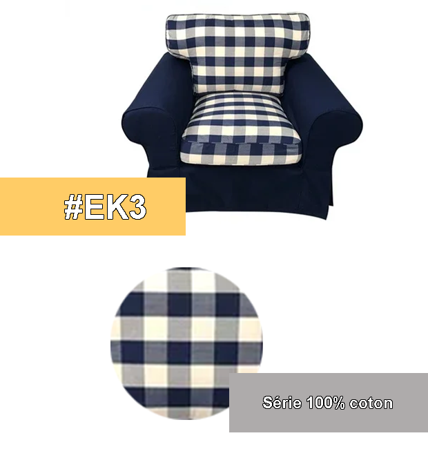 Housse fauteuil IKEA EKTORP haut de gamme 100% coton casaharmony