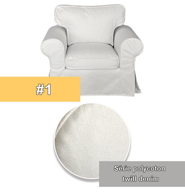 Housse fauteuil IKEA EKTORP haut de gamme polycoton twill denim