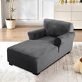 housse pour méridienne et chaise longue avec double accoudoir en velours gris