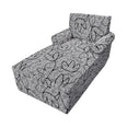 housse pour méridienne et chaise longue avec double accoudoir motif gris