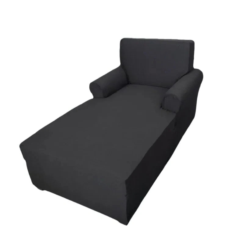 housse pour méridienne et chaise longue avec double accoudoir noir