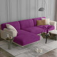Housse coussin canapé extensible velours violet