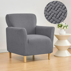 Housse pour fauteuil club extensible en velours damassé