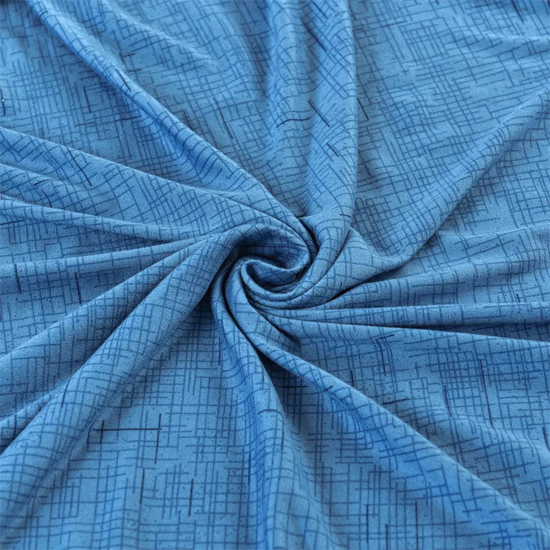 tissu extensibles couleurs bleue et rayures