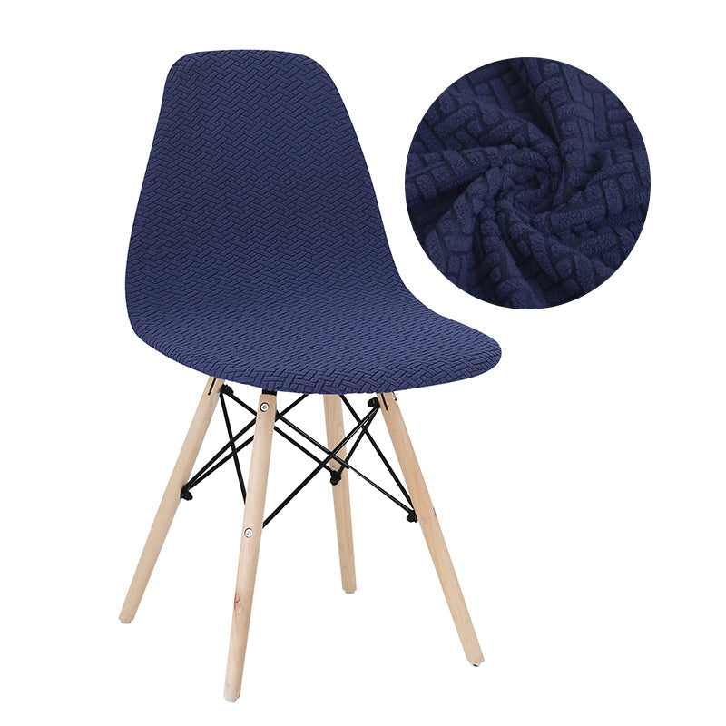 Housses de chaise scandinave velours damassé bleue marine