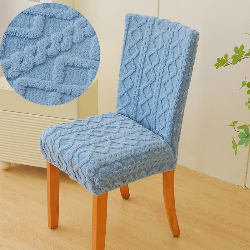 Housses de chaises extensibles Chaleur nordique bleue