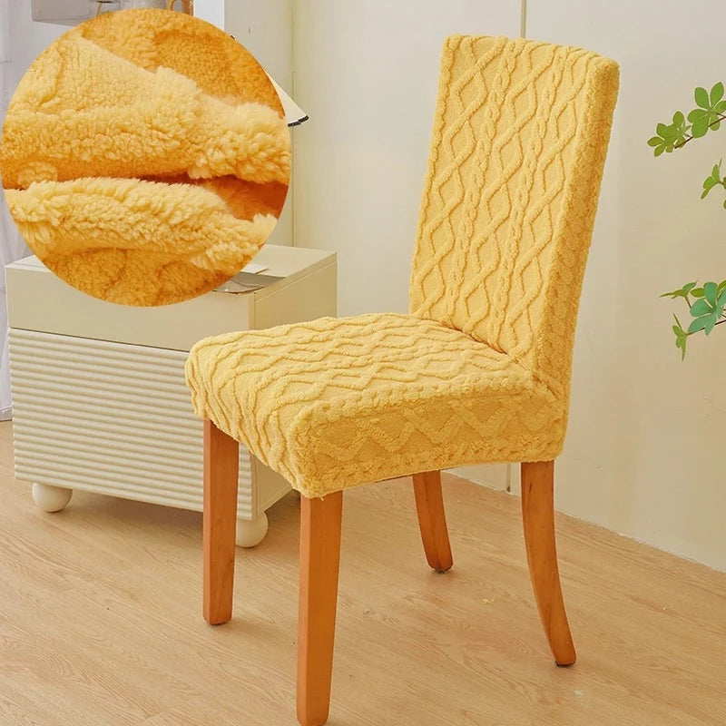 Housses de chaises extensibles Chaleur nordique jaune