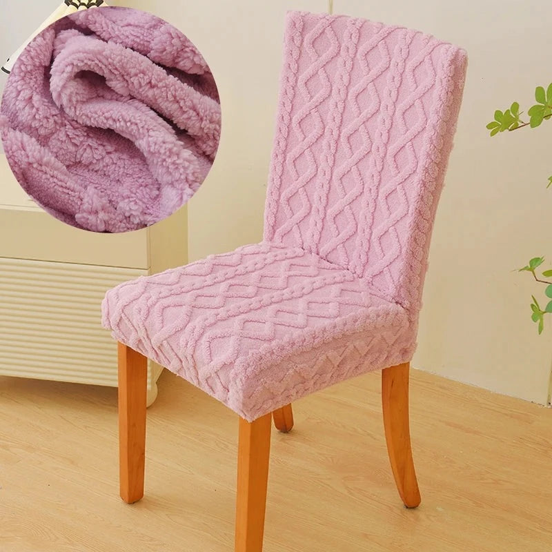 Housses de chaises extensibles Chaleur nordique rose