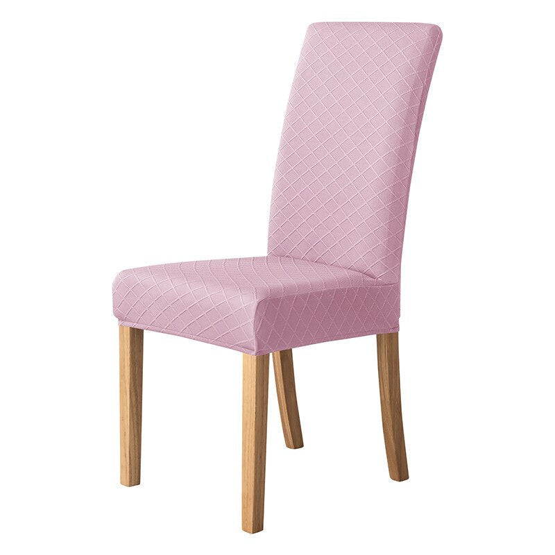 Housses de chaises extensibles lycra losange rose