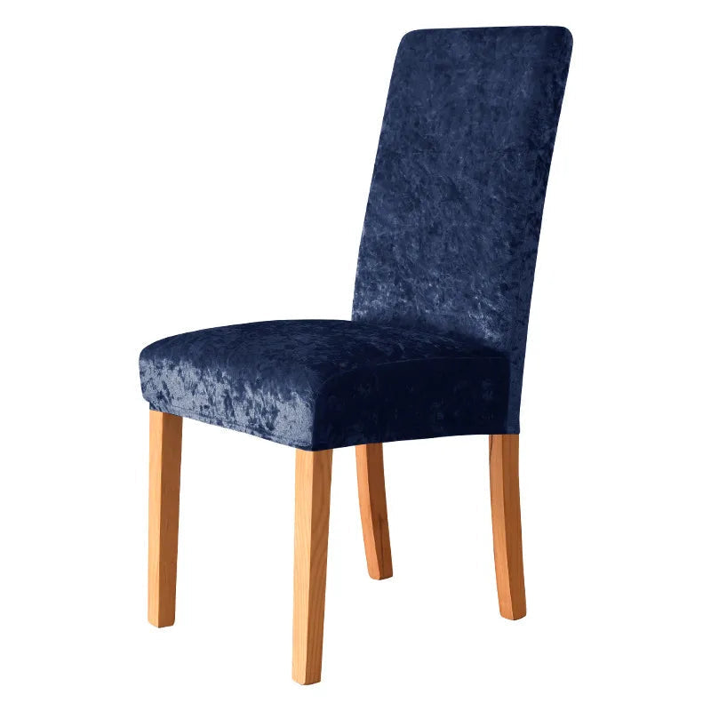 Housses de chaises extensibles velours brillant bleue
