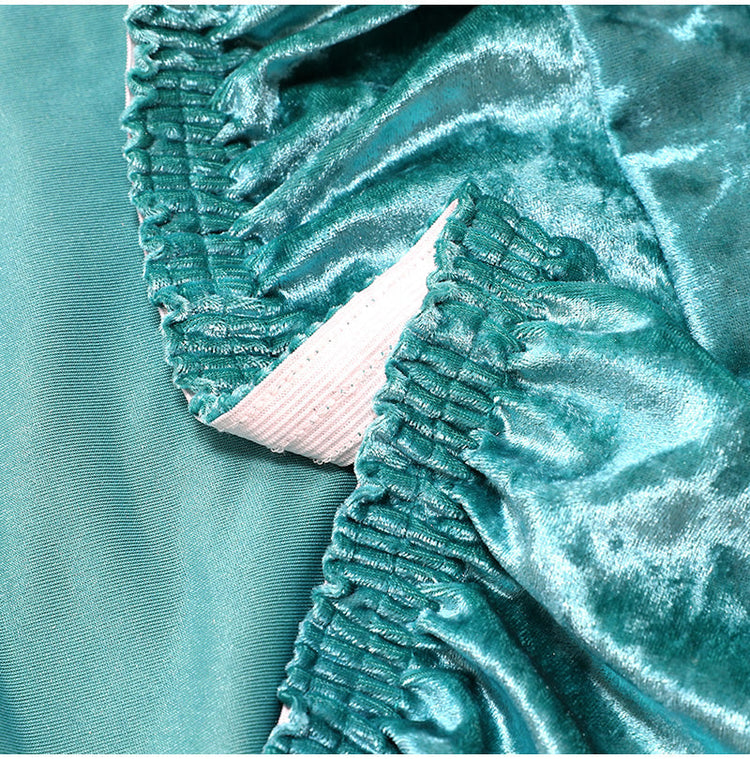tissu extensibles velours brillant turquoise