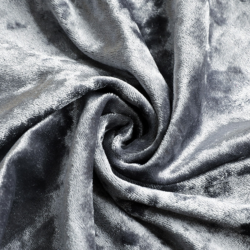tissu extensibles velours brillant gris