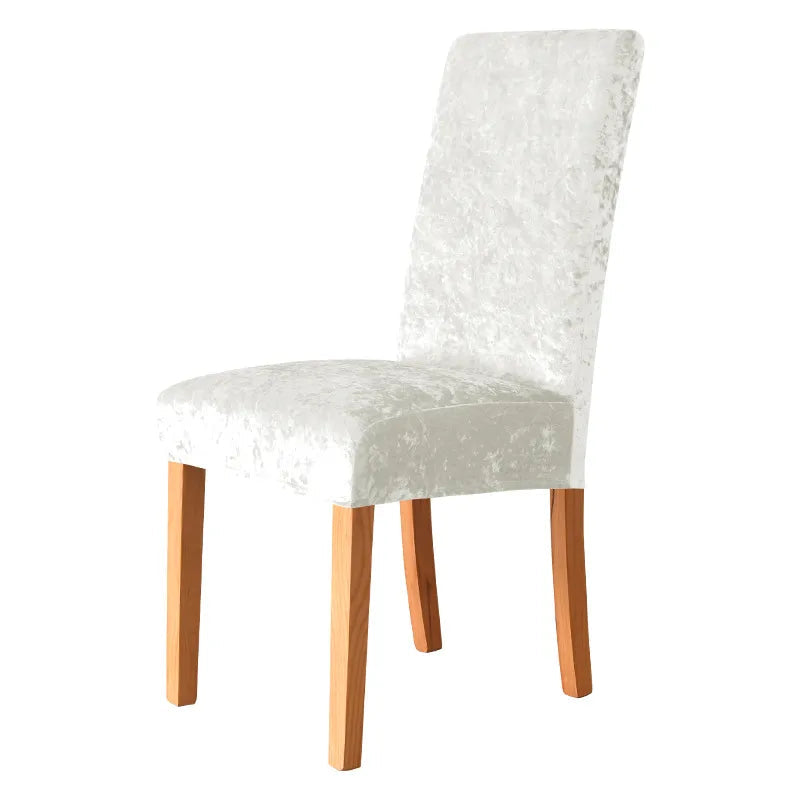 Housses de chaises extensibles velours brillant blanc