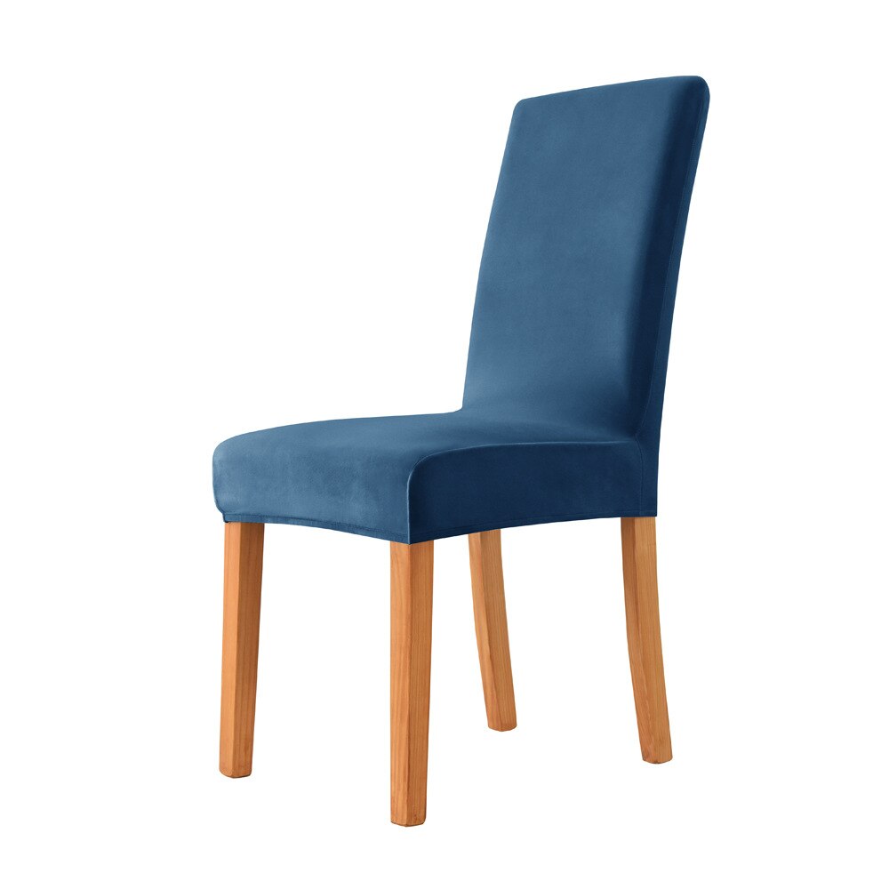 Housses de chaises extensibles pur velours bleue