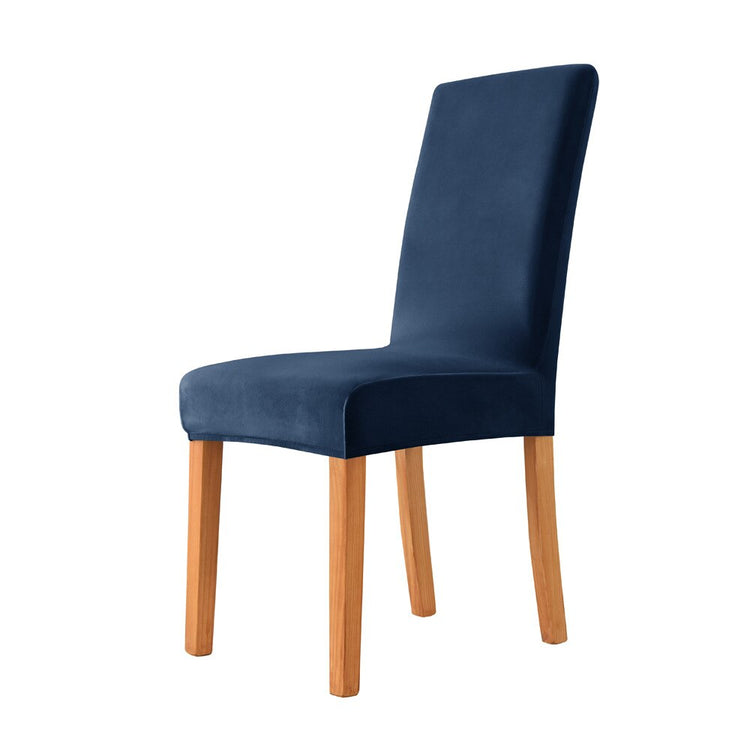Housses de chaises extensibles pur velours bleue marine
