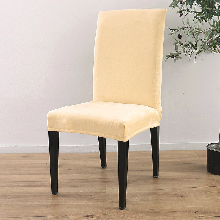 Housses de chaises extensibles pur velours beige