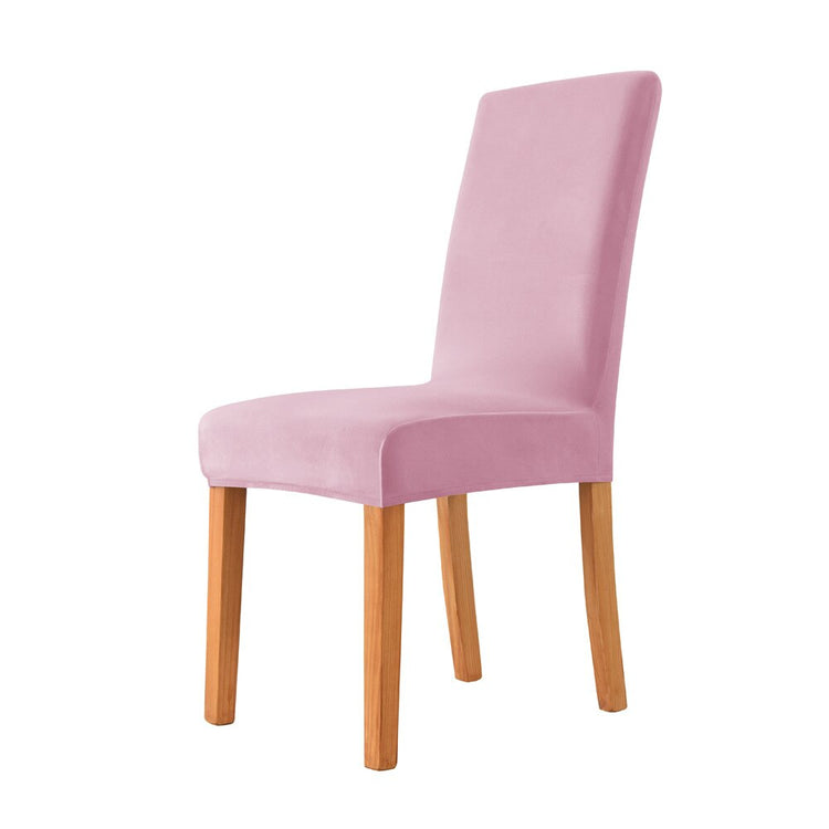 Housses de chaises extensibles pur velours rose
