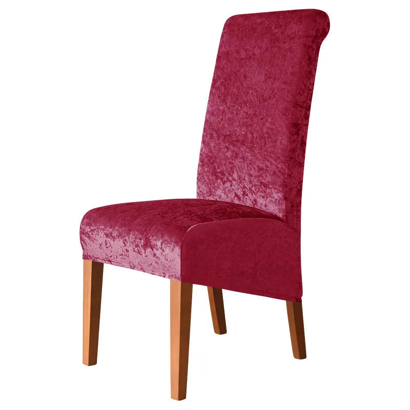 Housses de chaises hautes velours brillanté rose fushia