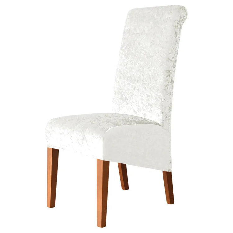 Housses de chaises hautes velours brillanté blanc