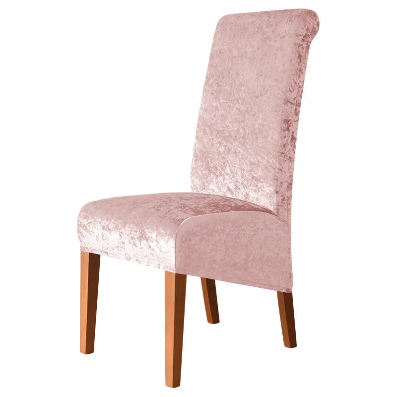 Housses de chaises hautes velours brillanté rose