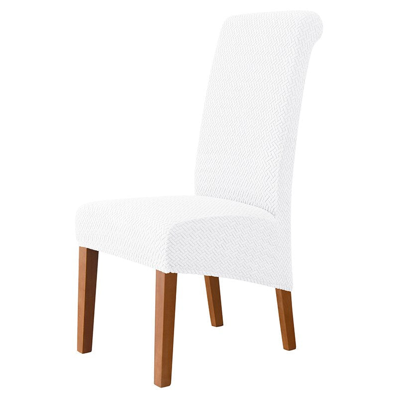 Housses de chaises hautes velours damassé blanc