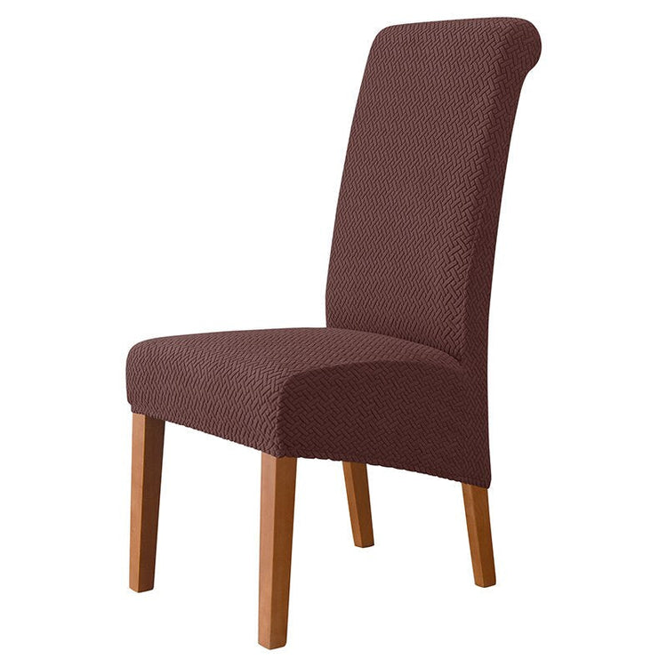 Housses de chaises hautes velours damassé marron