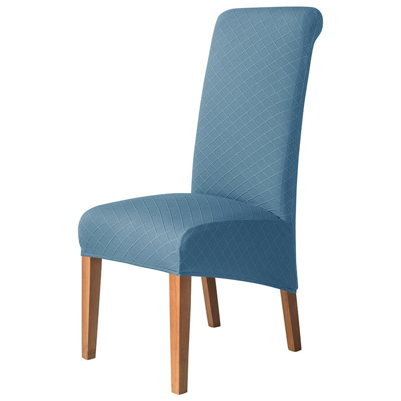 Housse de chaise haute grand dossier losange bleue