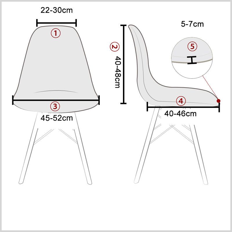 Guide des tailles Housses de chaises scandinave