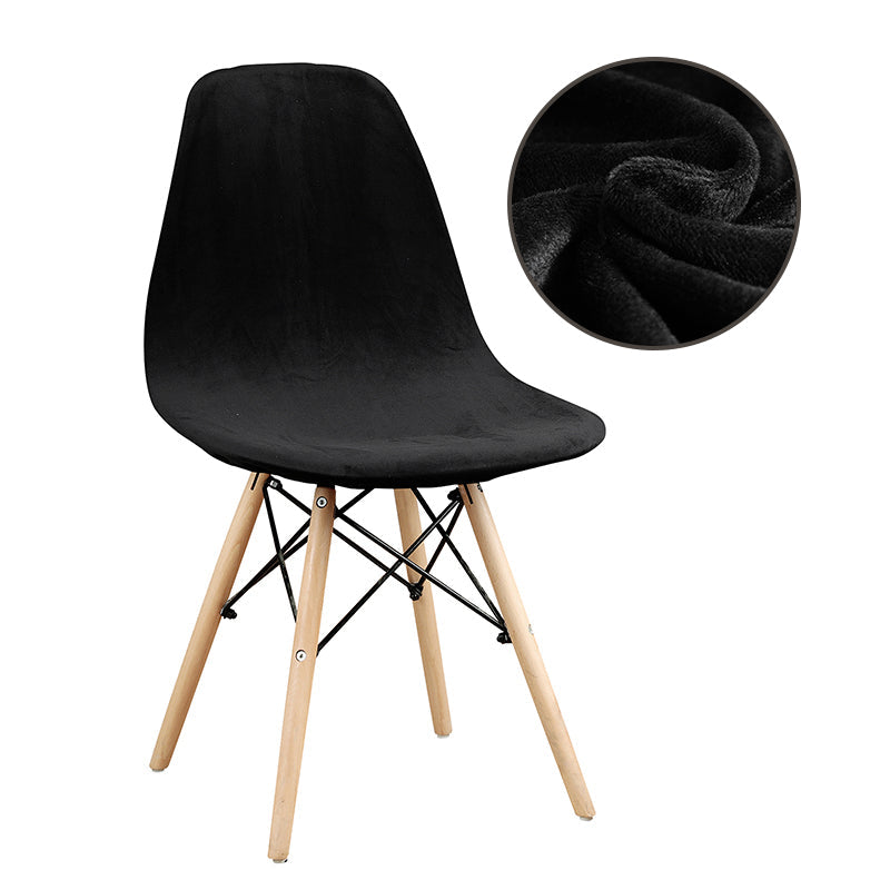 Housse de chaise scandinave pur velours noir