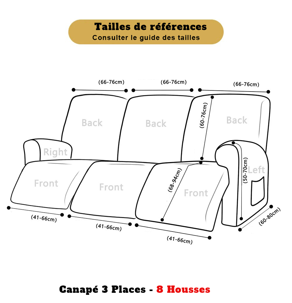 999 - Housses De Fauteuil Et Canapé Relax Extensibles 1,2,3 Places Jacquard Imperméable - L