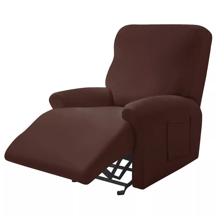 Housse pour fauteuil relax 4 pièces marron Casaharmony