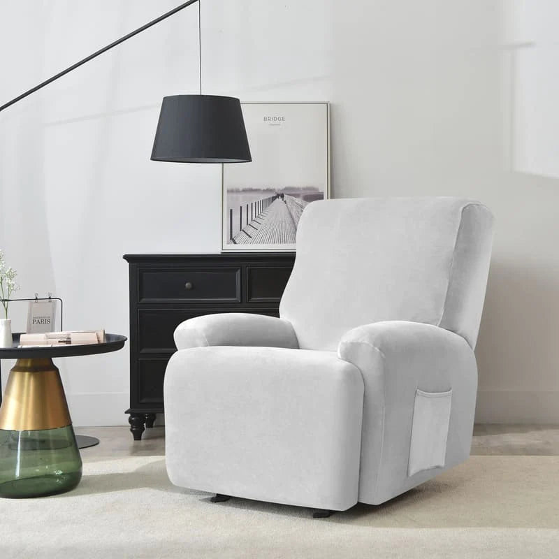 housse pour fauteuil relaxation argent vue profil