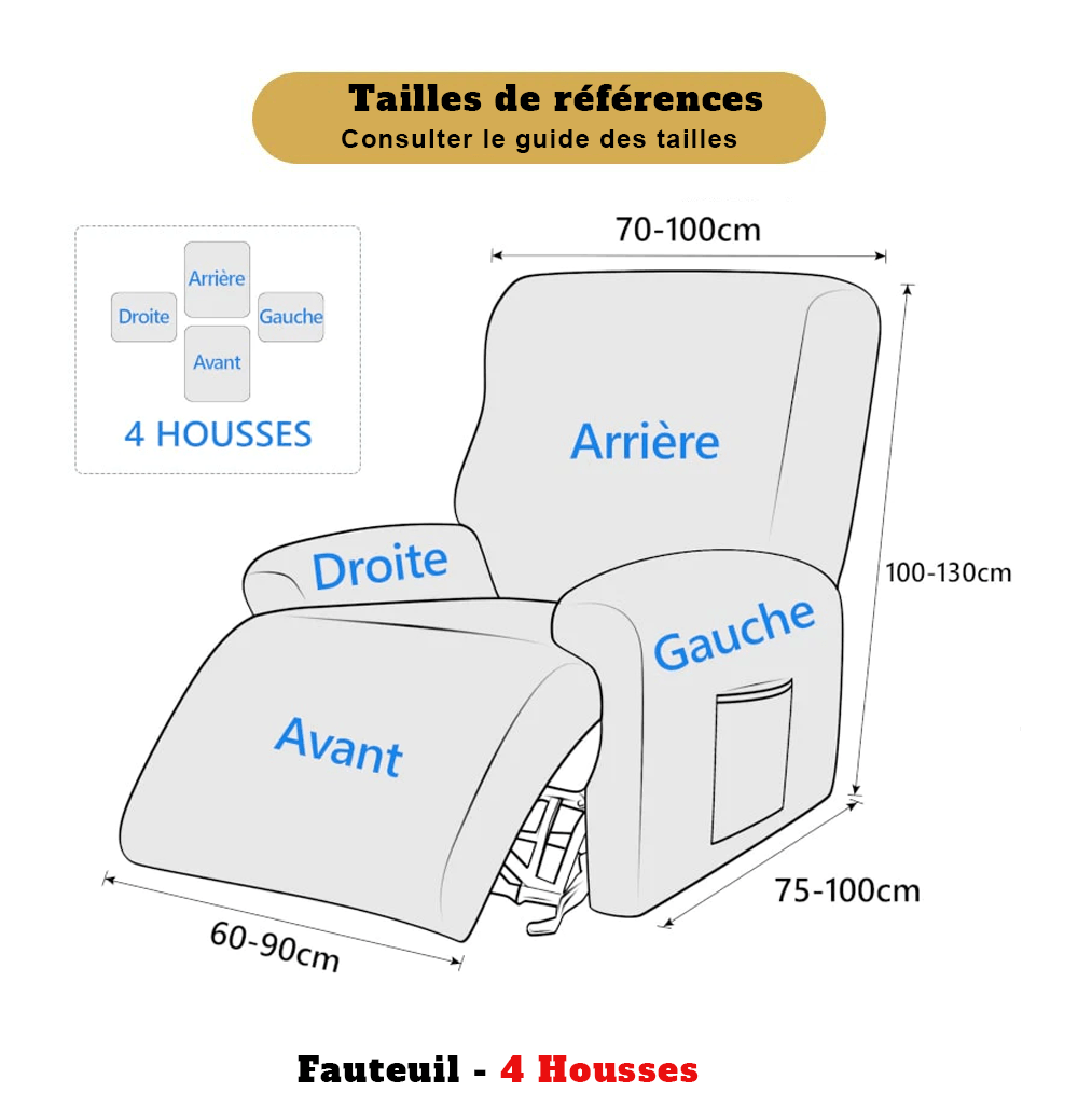 999 - Housses De Fauteuil Et Canapé Relax Inclinables électrique 1/2/3 Places XL - Pur Velours