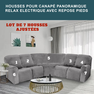 Housses pour canapé d'angle relax inclinable électrique pur velours