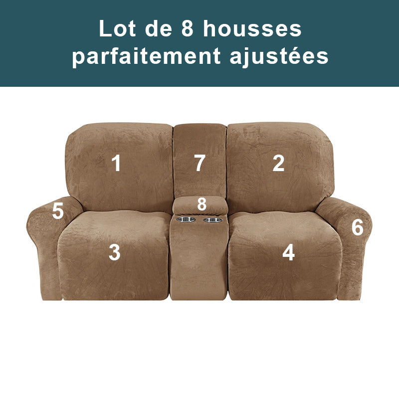 housses pour canapé relax 2 places Casaharmony 8 pièces