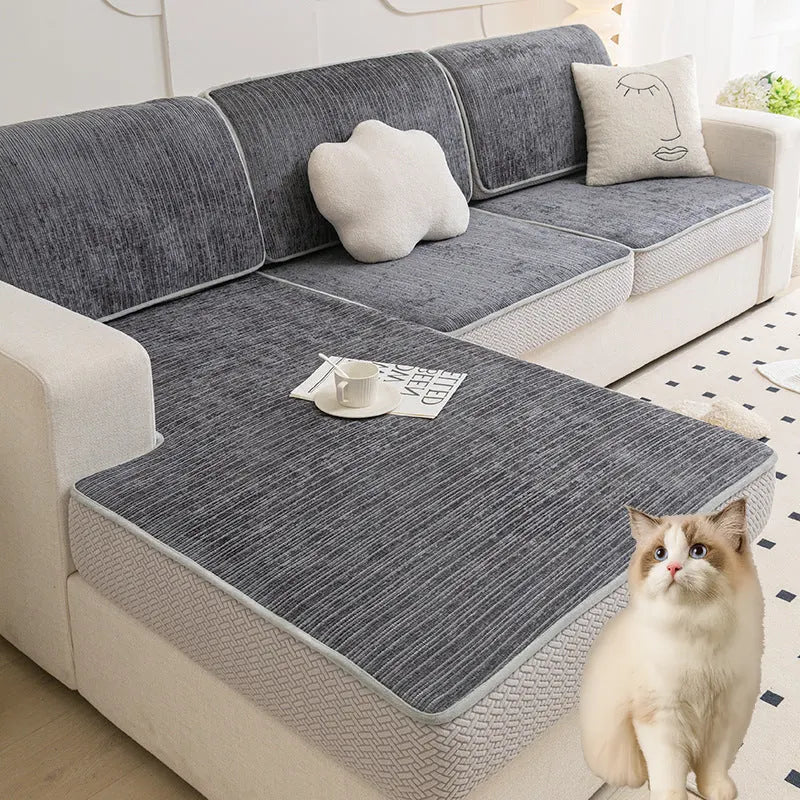 housses pour coussins de canapé renforcée gris anti griffes de chat