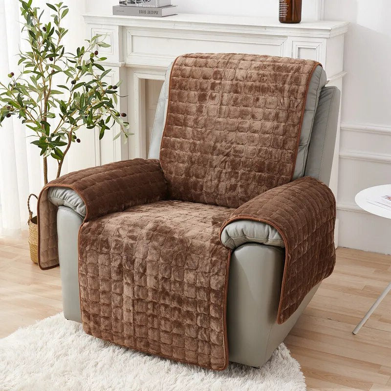housses pour fauteuil relax électrique matelassée marron