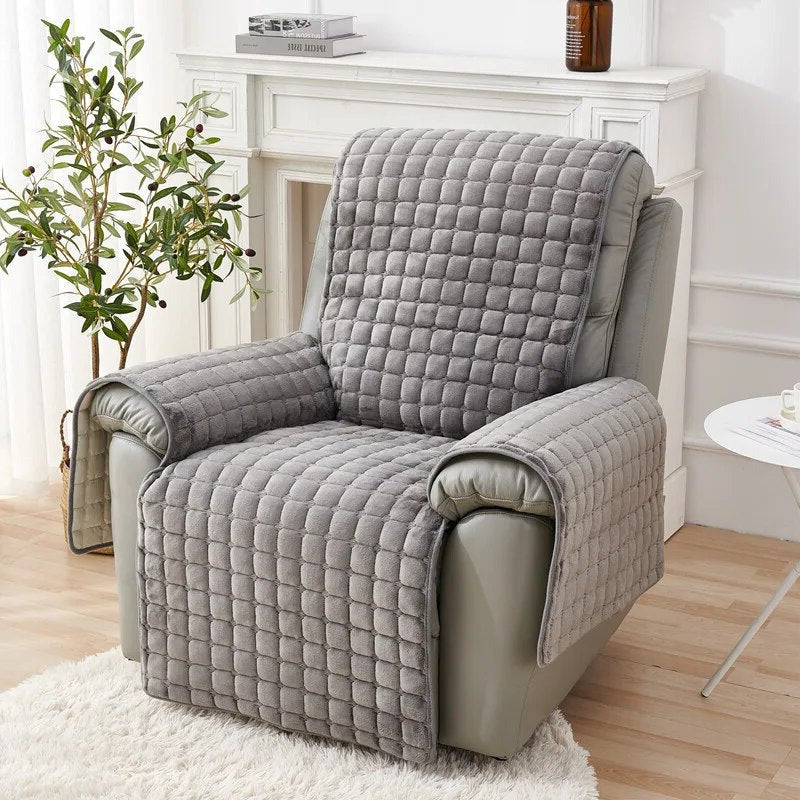 housses pour fauteuil relax électrique matelassée grise
